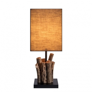 Mini Perifere Table Lamp with Brown Cotton Shade